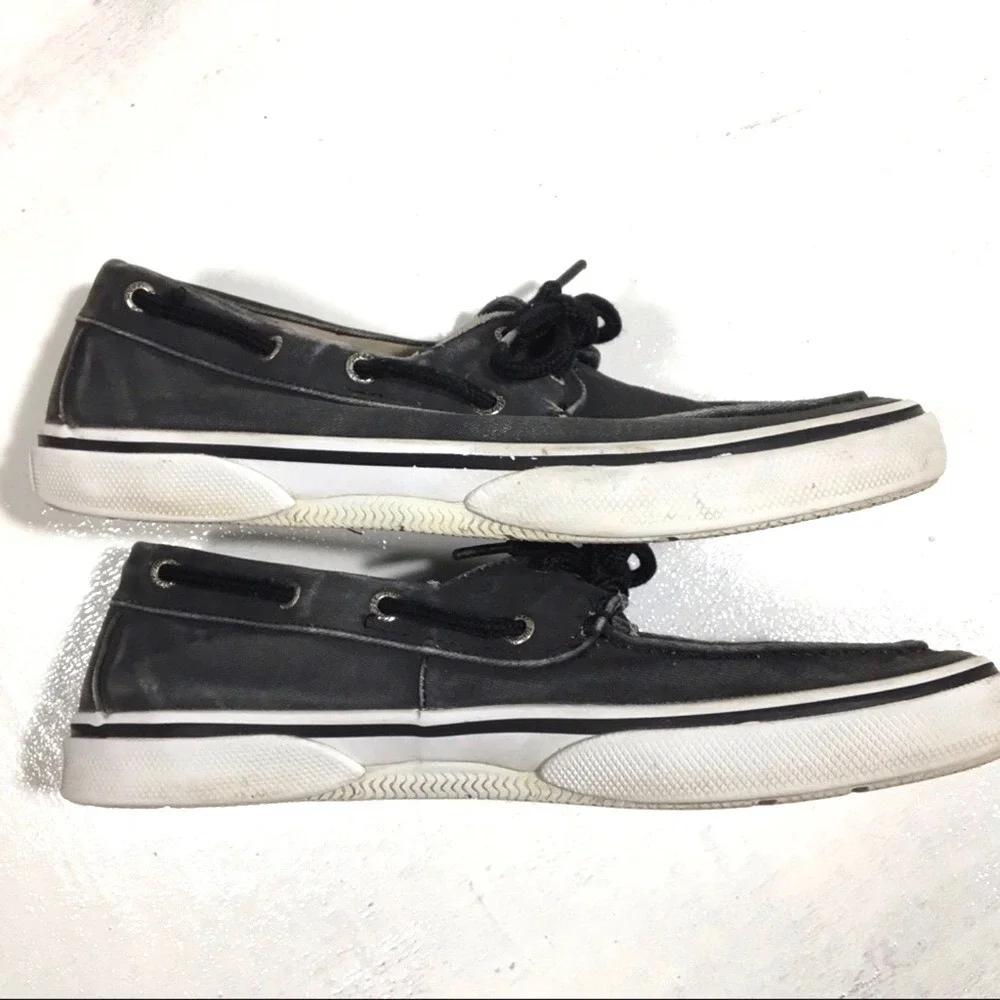 Sperry Top-Sider Bahama Canvas Boat Shoe Sneaker 8.5M‎ Black